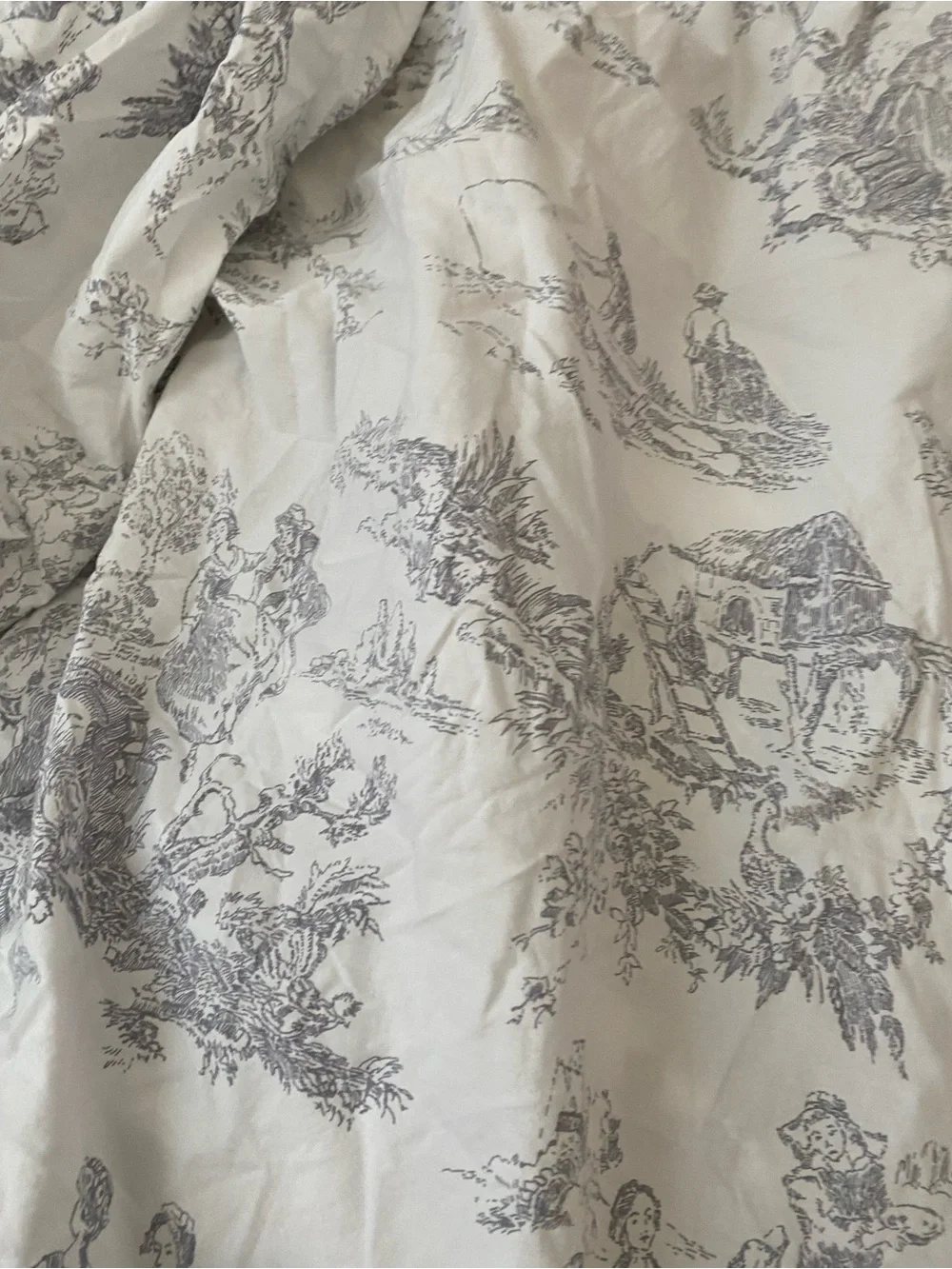 Cabbages & Roses London King Sheet Set Charcoal Grey Country Toile Cottagecore